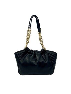 I.N.C. International Concepts Black Faux Leather Kemah Chain Medium Satchel